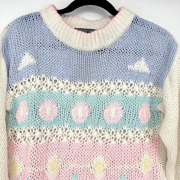 Vintage Yarn Works Knitted By Hand Sweater Pastel Size Small Petite Cottagecore - Picture 2 of 7